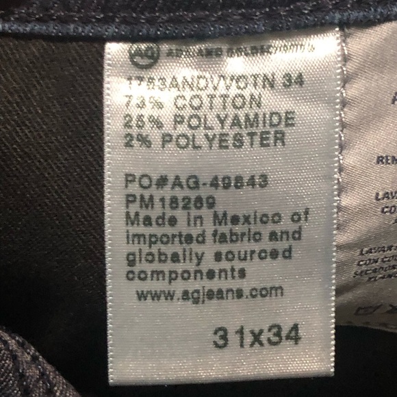 AG Adriano Goldschmied The Tellis Jeans Men's 31x34 Slim Dark Wash Denim - Picture 4 of 6